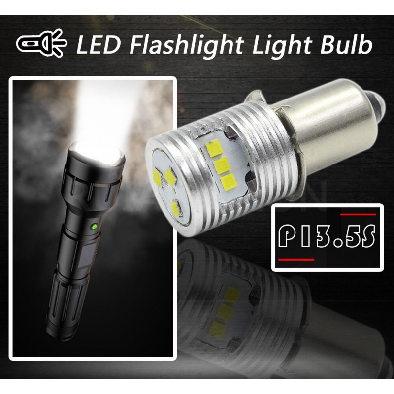 P13.5S / E10 - LED bulb - 6000K white - for flashlight - 2 piecesE10
