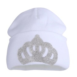Navy blue beanie - with crystal crown emblem