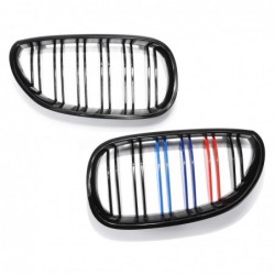 Front kidney grill - gloss black M-color - for 2003-2010 BMW E60 E61 5 seriesGrilles