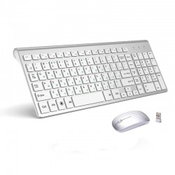 2.4G wireless keyboard and mouse - compact - convenient - ultra thin - universal - silver white