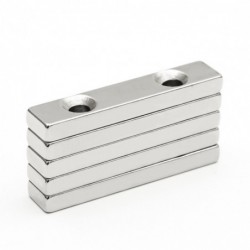 N35 rectangular magnets - with double holes - 50 * 10 * 5mm - 3 pieces / lot