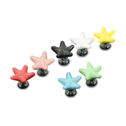 Starfish shaped knob - ceramic - cupboard / cabinets / handles