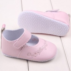 Leather shoes - with flower design - newborns / babies