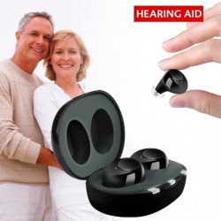 Appareil auditif invisible - rechargeable par USB - avec boîtier de charge