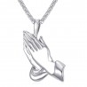 Praying hands pendant - with necklace - stainless steelNecklaces