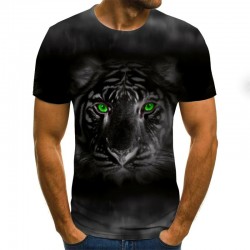 Trendy short sleeve t-shirt - with 3D abstract print - punk styleT-shirts