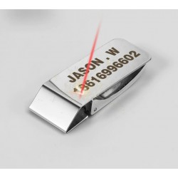 Custom lettering - money clip holder / wallet - stainless steel