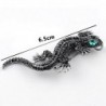Vintage brooch for women - lizard - with crystal decorations
