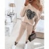 Heart pattern sweater - with beaded decoration - 2 piece / set