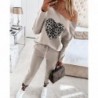 Heart pattern sweater - with beaded decoration - 2 piece / set