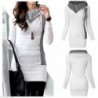 White long sweater - high collar - long sleeve - with metal decorationsHoodies & Jumpers