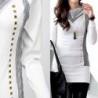 White long sleeve sweater - with knitted collar
