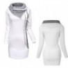 White long sweater - high collar - long sleeve - with metal decorationsHoodies & Jumpers