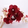 Red rose flower - crystal hair clip - weddings / bride / women