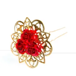 Rose gold rose - crystal hair clip - 30 pieces / lot
