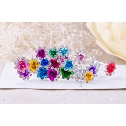 Crystal flower hair pins - 200 pieces / lot