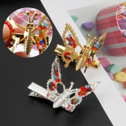 Hollow-out butterfly - hair clip with crystal decorationsHair clips