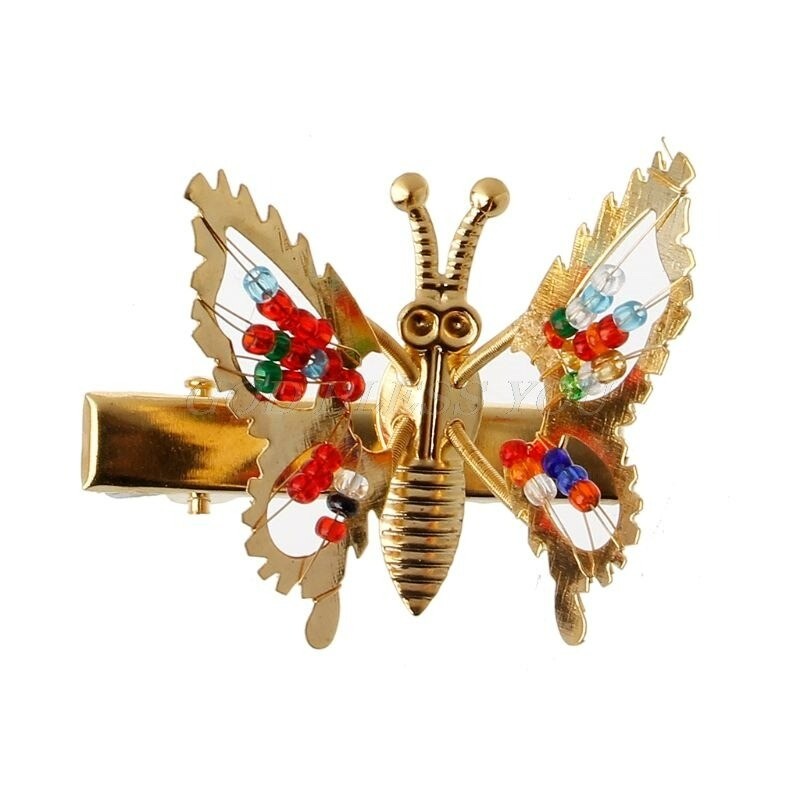 Hollow-out butterfly - hair clip with crystal decorationsHair clips