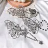 Vintage butterfly shaped hair clip - with chainHair clips