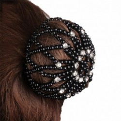 Handmade hair bun cover - crochet design - with pearl decorations