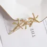 Crystal hair pin - with a pearl - starfish / safety pinHair clips