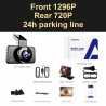AZDOME M17 dash cam - automobile / motorcycle - night vision - dual lens - 24hour parking monitor