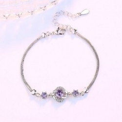 Crystal four-leaf clover bracelet - 925 sterling silverBracelets