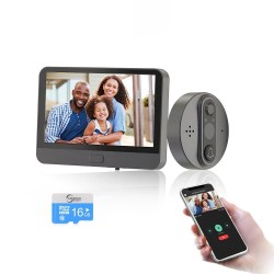 Smart video doorbell - with peephole / PIR motion detection / APP / WiFi - remote controlSecurity cameras