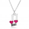 Best Friends - music notes / heart shaped pendant - necklace - 2 piecesNecklaces