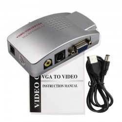 PC signal converter box - adapter - VGA to TV AV RCA - NTSC PAL