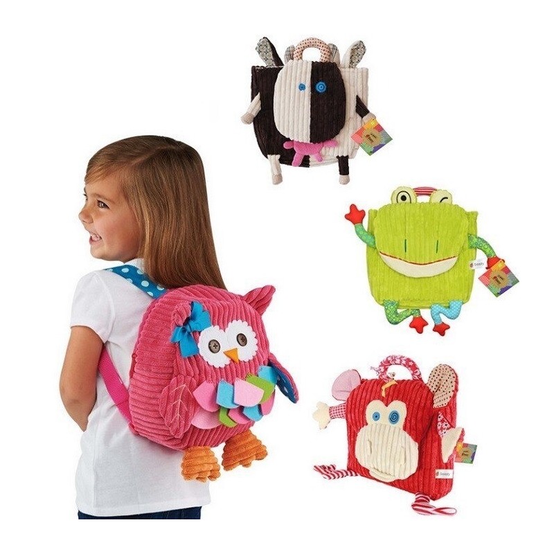 Cute Kid Plush School Backpacks 25cm Animal Figure Bag Kid Girls Boys Gifts Toy Owl Cow Frog Monkey schoolbag