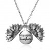 Sunflower shaped pendant with necklace - openable - "You Are My Sunshine" letteringNecklaces
