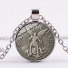 Archangel St.Michael necklace - glass gem pendant -