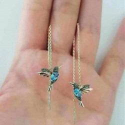 Elegant drop hanging earrings for women - little birds added for design - gift - casual