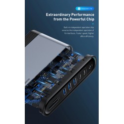 Baseus - USB-C 3.0 / HUB type-C to HDMI - RJ45 VGA SD / TF - power adapter - 17 in 1 docking station for Macbook ProStands