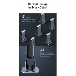 Baseus - USB-C 3.0 / HUB type-C to HDMI - RJ45 VGA SD / TF - power adapter - 17 in 1 docking station for Macbook ProStands