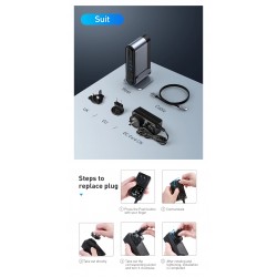Baseus - USB-C 3.0 / HUB type-C to HDMI - RJ45 VGA SD / TF - power adapter - 17 in 1 docking station for Macbook ProStands