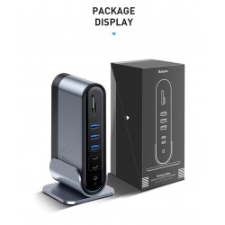 Baseus - USB-C 3.0 / HUB type-C to HDMI - RJ45 VGA SD / TF - power adapter - 17 in 1 docking station for Macbook ProStands