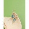 Fashionable gold earrings - blue crystal water dropsEarrings