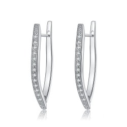 Earrings Hot Luxury V Shape Earrings 5A Cubic Zirconia Earrings For Women Fashion Jewelry Cute Wedding Earrings