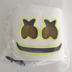 Marshmallow DJ helmet - luminous face mask - with LEDParty