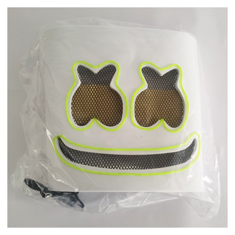 Marshmallow DJ helmet - luminous face mask - with LEDParty