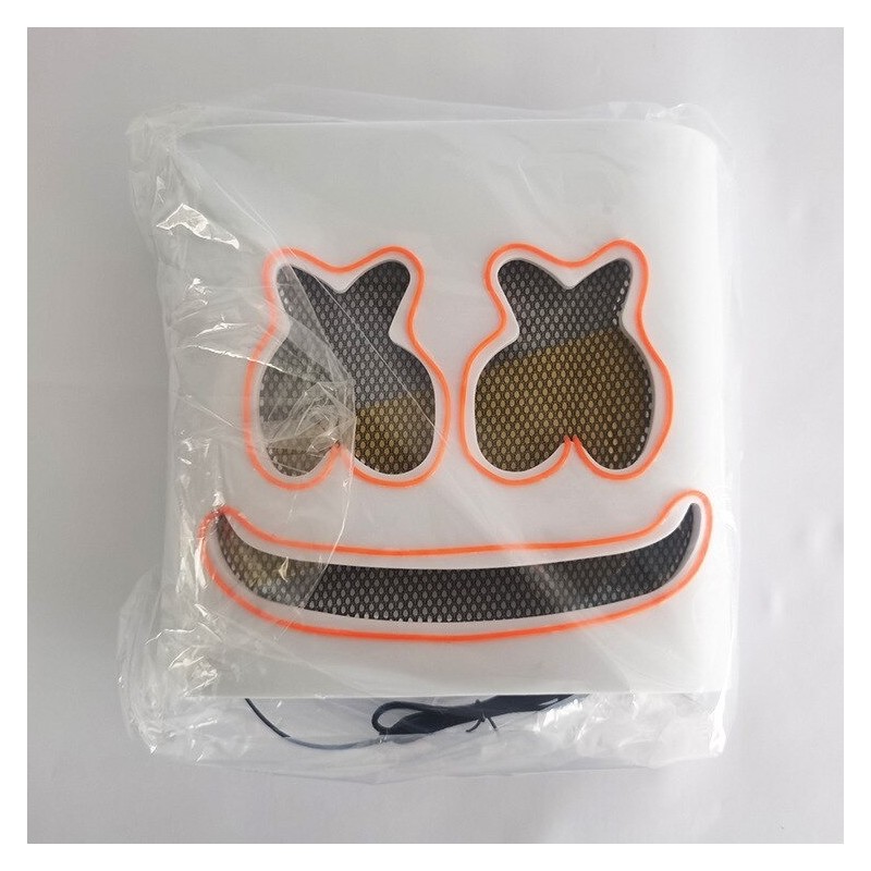 Marshmallow DJ helmet - luminous face mask - with LEDParty