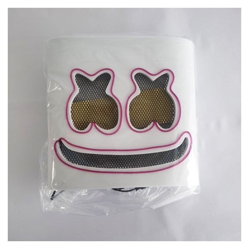 Marshmallow DJ helmet - luminous face mask - with LEDParty