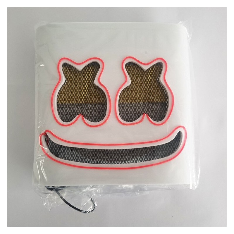 Marshmallow DJ helmet - luminous face mask - with LEDParty