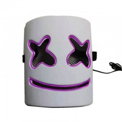 Marshmallow DJ helmet - luminous face mask - with LEDParty