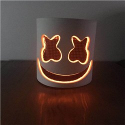 Marshmallow DJ helmet - luminous face mask - with LEDParty