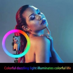 T33CM 26CM RGB led ring light - with tripod - photography - makeup - selfies - video - live