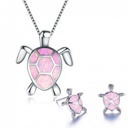 Elegant necklace / earrings with sea turtle - jewellery set