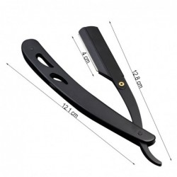Manual shaving straight razor - folding knife - stainless steel